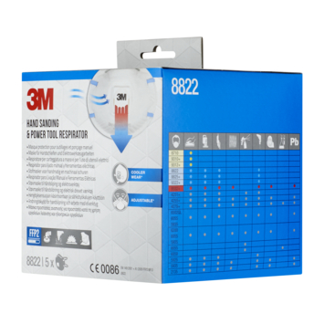 3M Stofmasker voor handmatig en machinaal schuren 8822