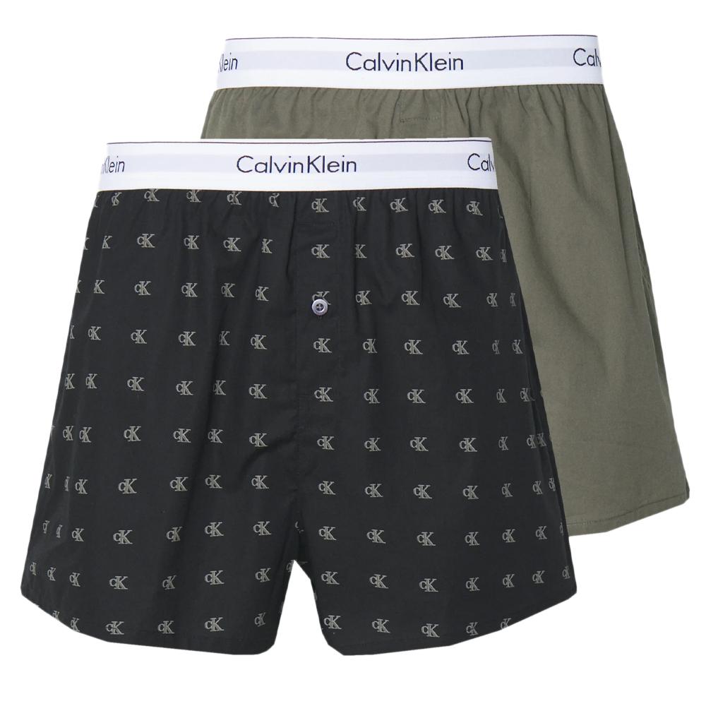 Calvin Klein Jeans X2 Boxers Kaki/Marine Homme Calvin Klein Jeans Underwear