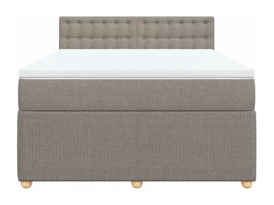 Sommier à lattes de lit avec matelas Taupe 160x200 cm Tissu