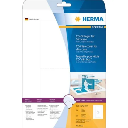 HERMA CD-Einleger für Slimcase A4 weiß