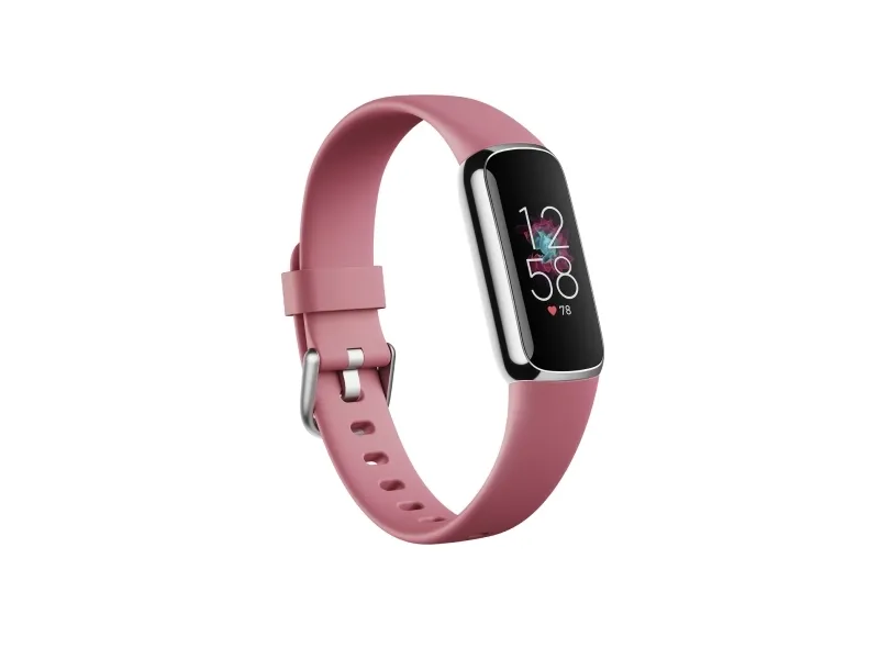 Fitbit Luxe - Platin - aktivitetssporer med bånd - silikone - orkide - båndstørrelse: S/L - Bluetooth