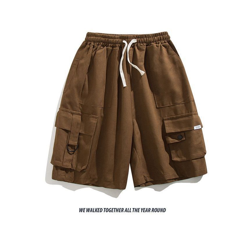 Wewewow - Mid Rise Plain Cargo Shorts