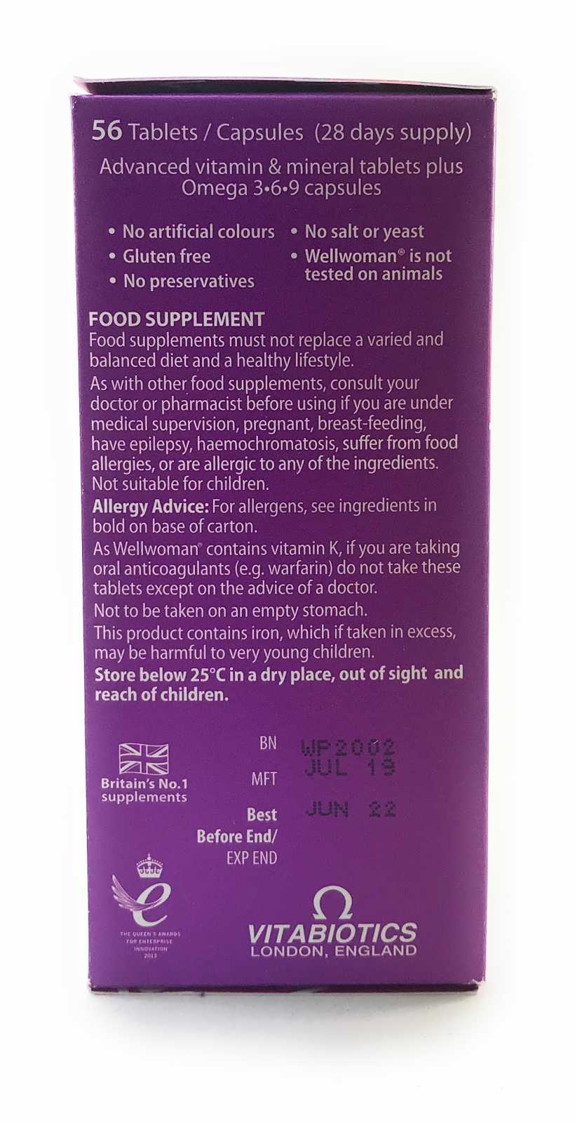 Vitabiotics Wellwoman Plus 3-6-9 28 comprimidos + 28 cápsulas