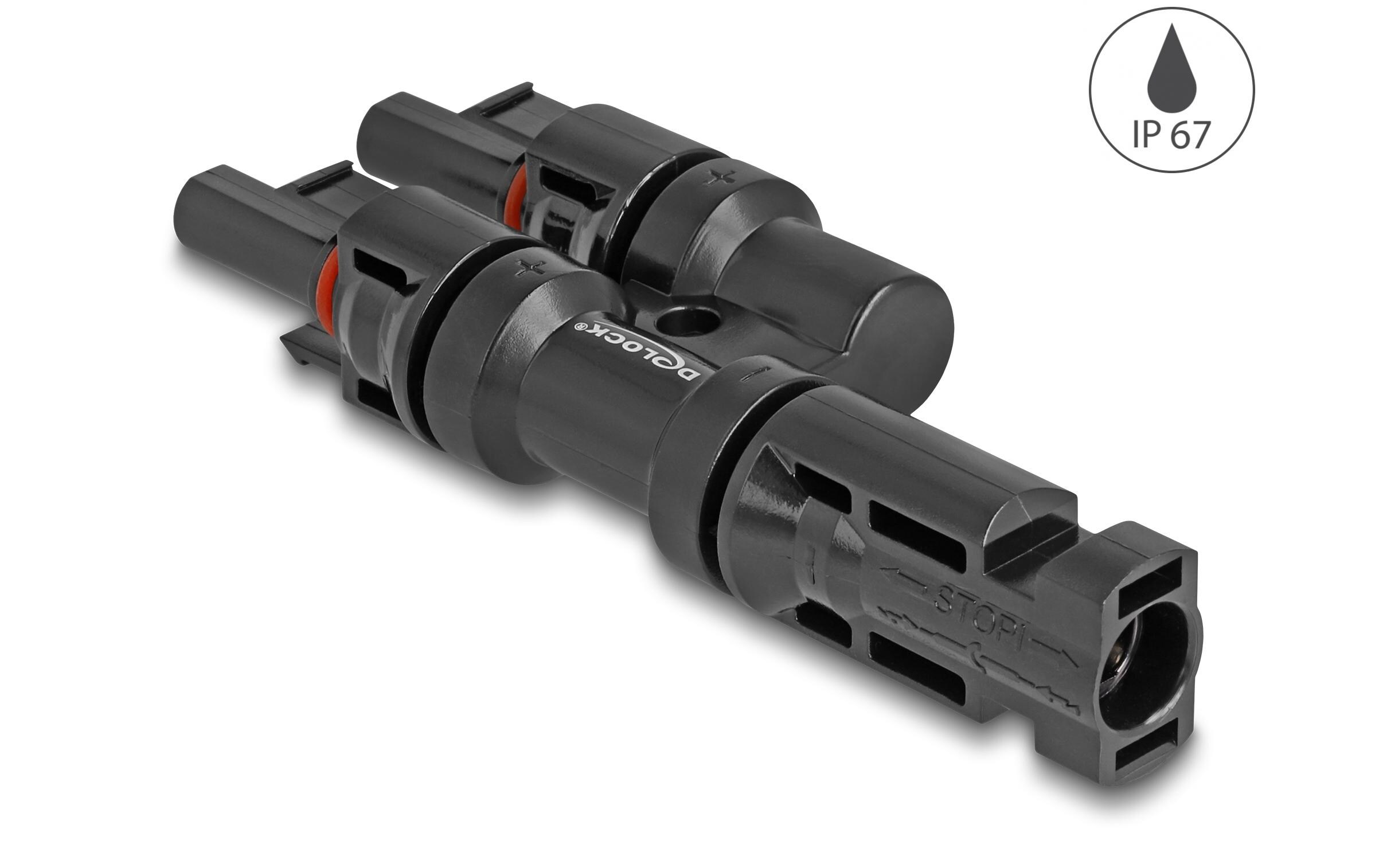 DL4 Solar Konnektor 1x Stecker zu 2x Buchse, IP67Delock DL4 Solar Konnektor 1 x Stecker zu 2 x Buchse