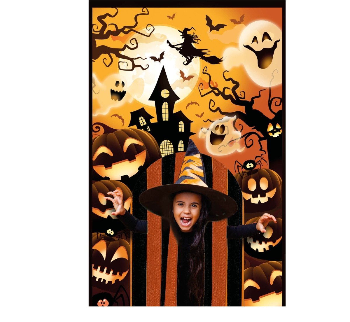 Halloween Deurgordijn Pompoenen 2,4m