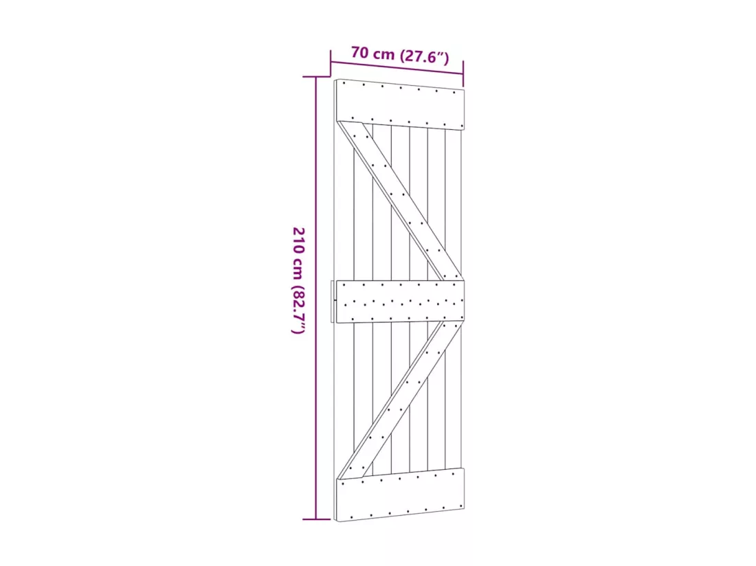 Porte NARVIK 70x210 cm bois massif de pin