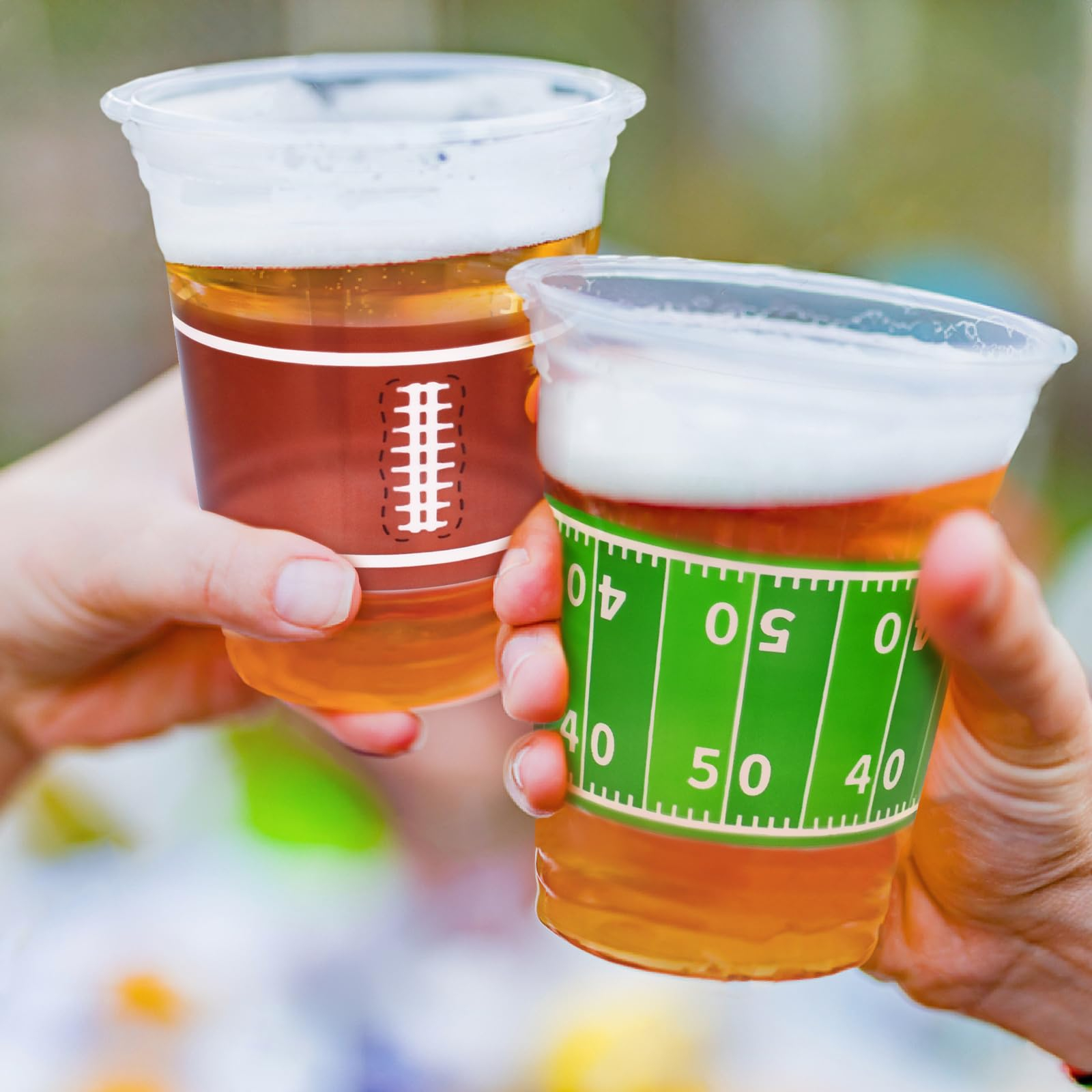 (100er Set) 400ml Einweg Bier Becher Super Bowl Party Geschirr Trinkbecher - Football