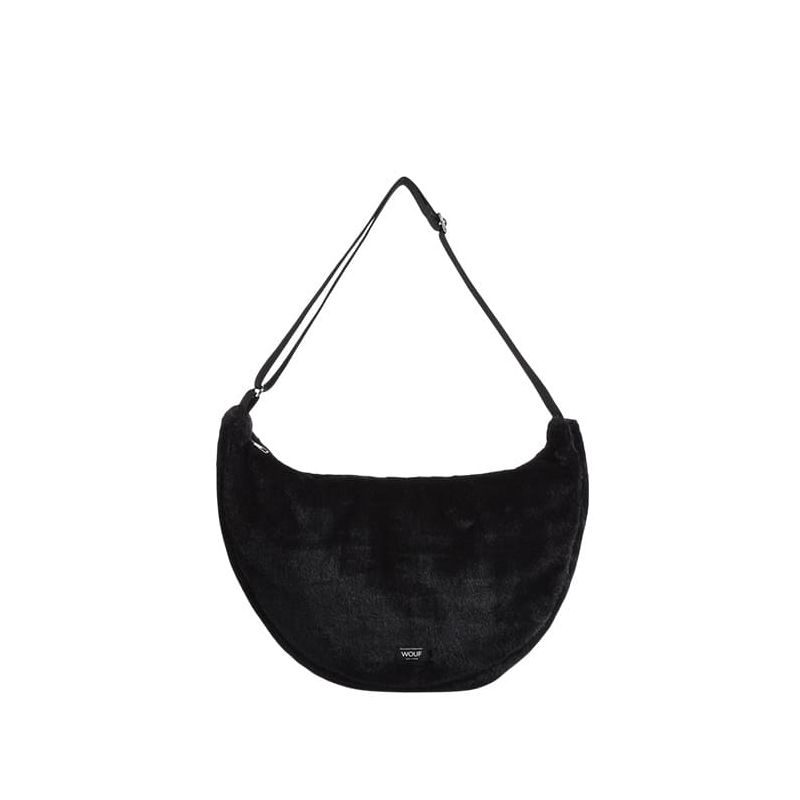 Sac bandoulière L 45 cm en fausse fourrure Black Forest