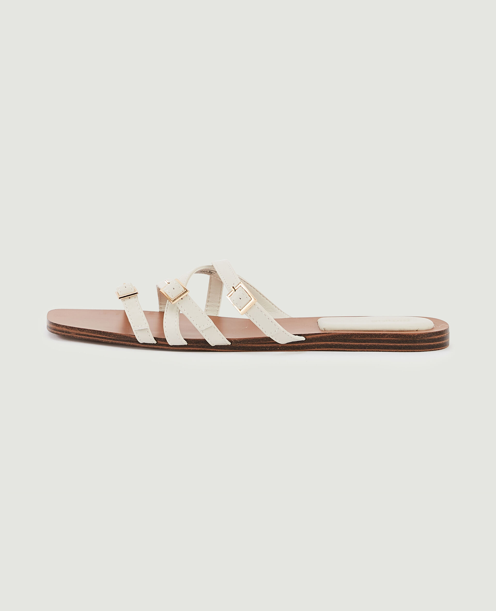 Mules plates avec brides - Blanc