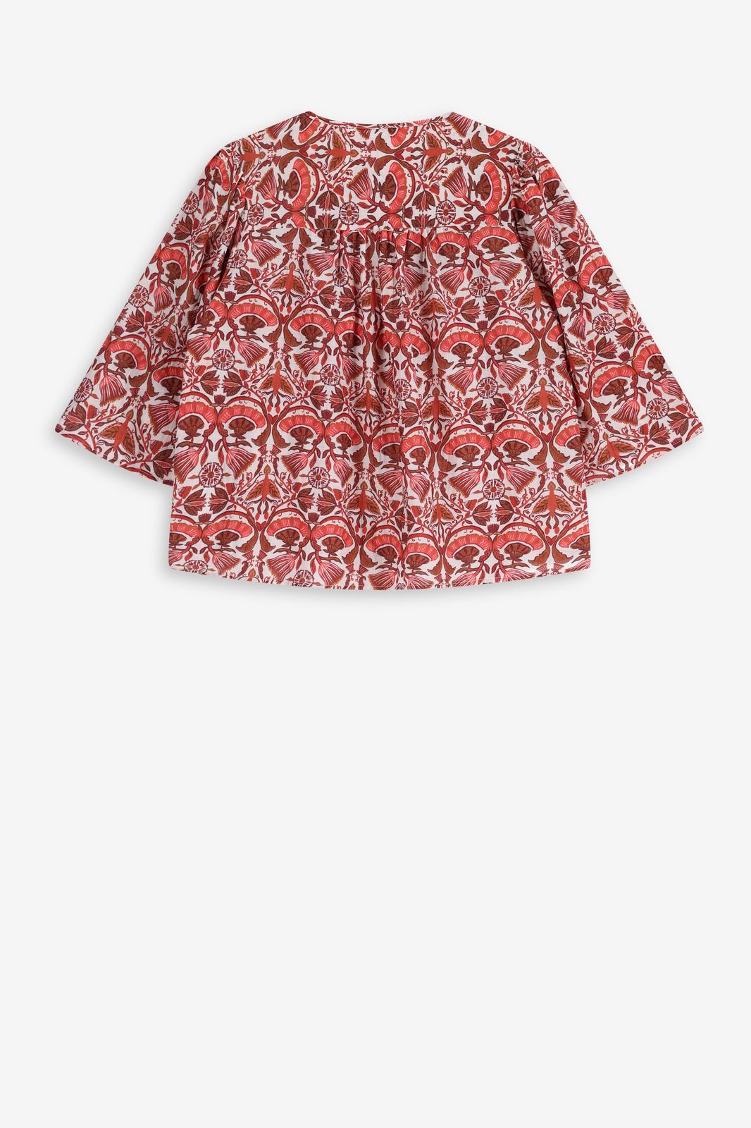 Rode blouse met bloemenprint