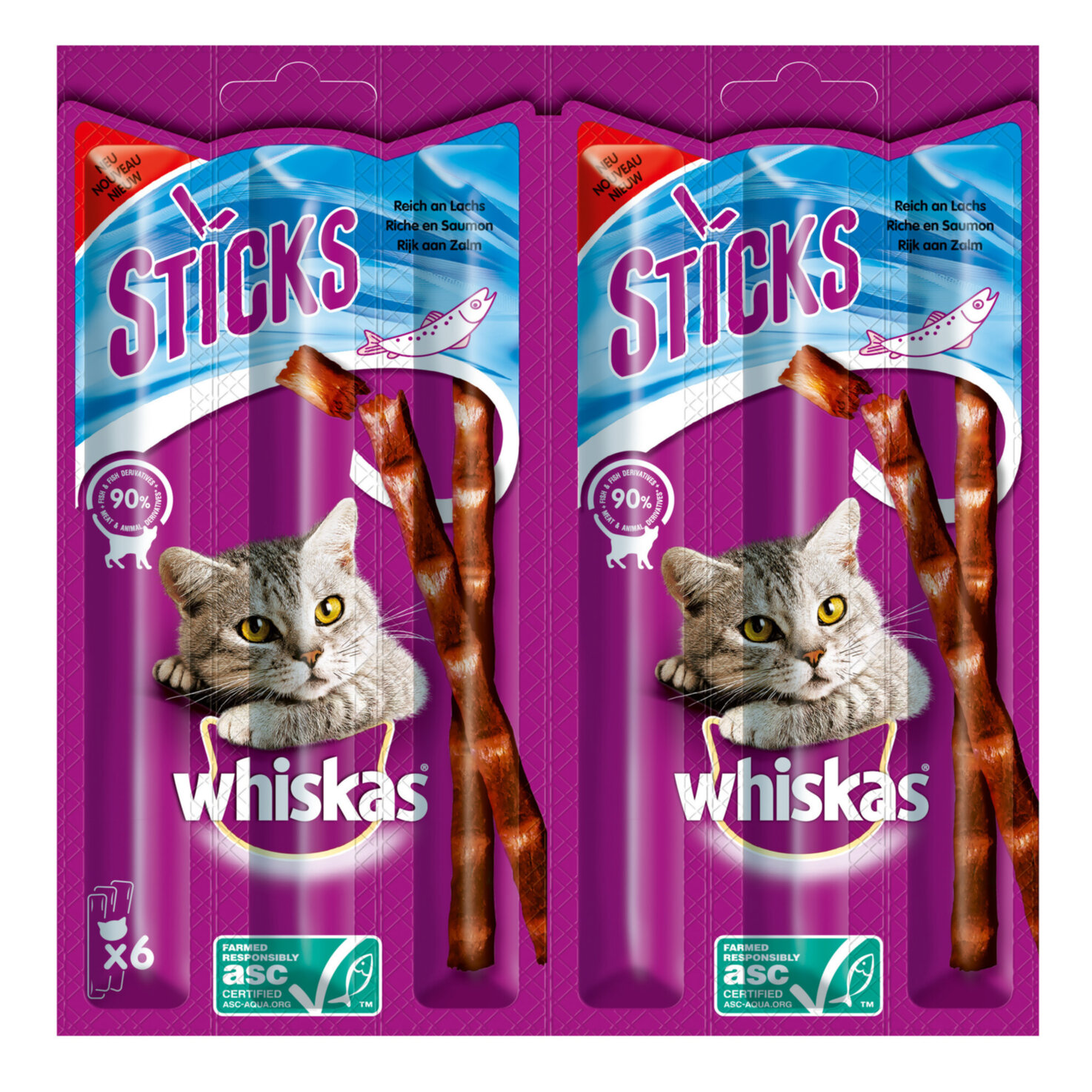 Whiskas Katzensnack Sticks Lachs 6 Stück
