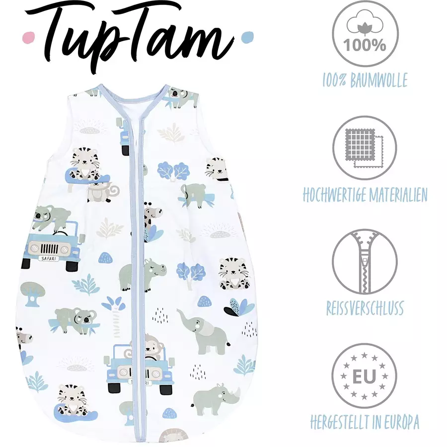 TupTam Baby Sommer Schlafsack Ärmellos Unwattiert hellblau