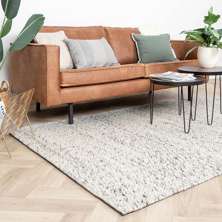 Wollen vloerkleed - Melange Creme Gemeleerd | Stevig