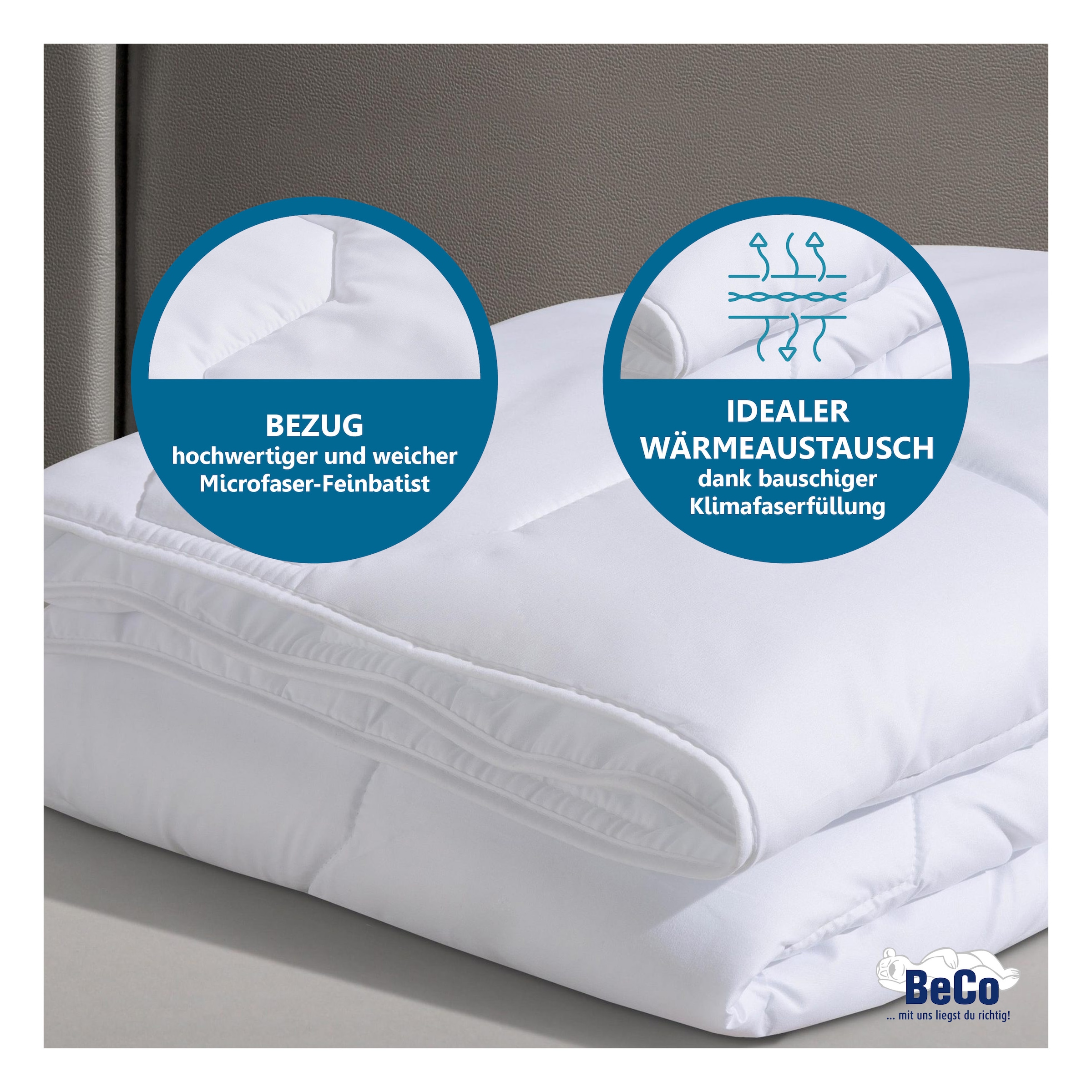 Beco Microfaserbettdecke »2 für 1, Bettdecken für Sommer und Winter, inkl. 1 Gratis-Leichtdecke« leicht Füllung Polyester Bezug Polyester 1 Stk. tlg. Bettdecke 135x200 cm, 155x220 cm und weitere Grössen, Decke