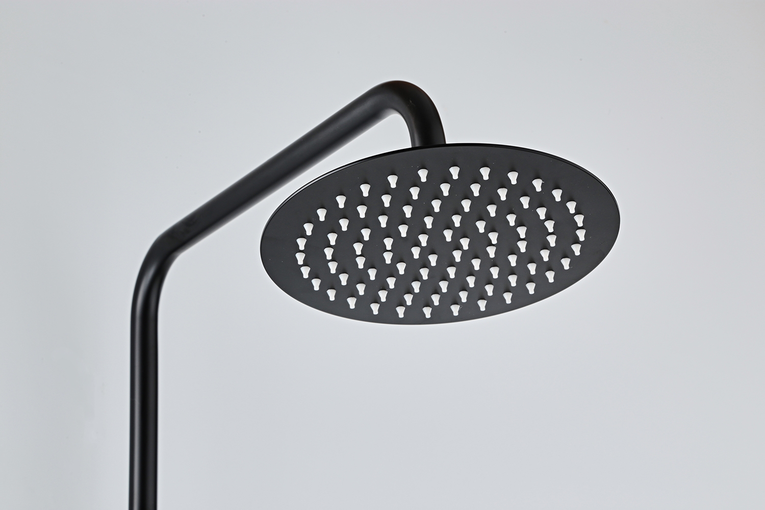 Saniclear Nero mat zwart opbouw regendouche 20cm met thermostaatkraan en 3 standen handdouche
