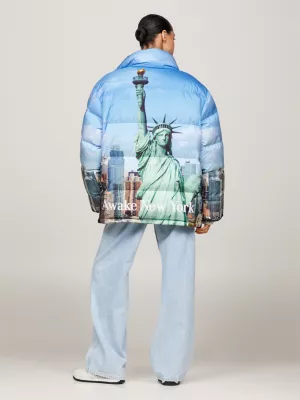 Jaqueta puffer reversível Alaska da Tommy x Awake NY