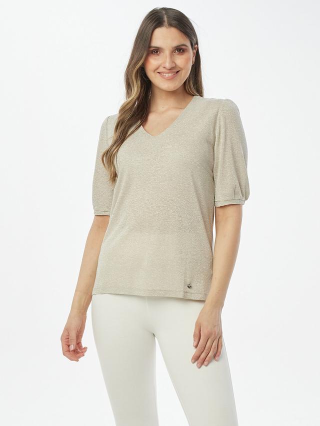 Pullover Lurex mit Puffärmeln