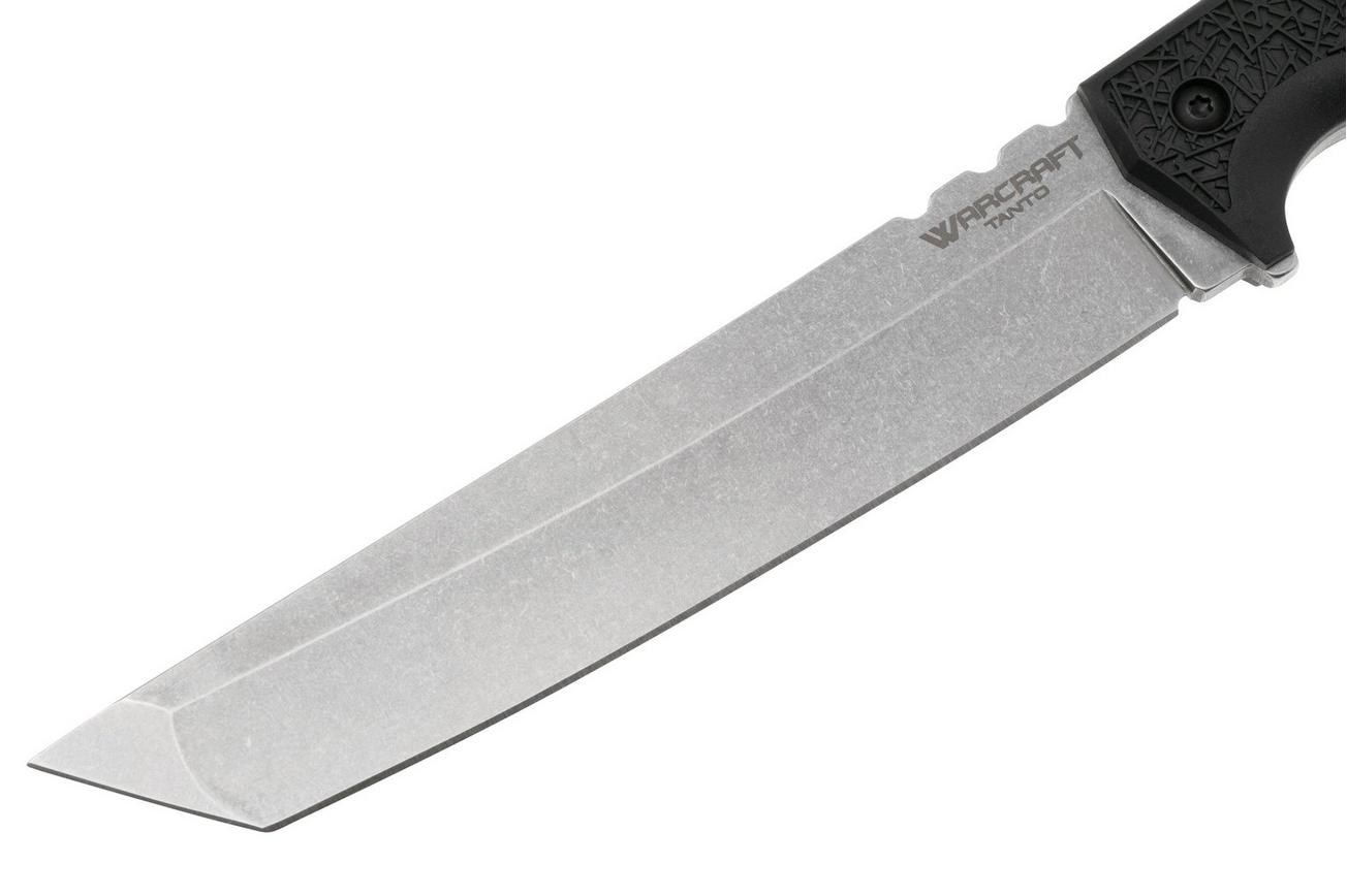 Cold Steel Standard Warcraft Tanto 13SSB, Stonewashed 4034 SS, Black GFN vaststaand mes, Lynn C Thompson design