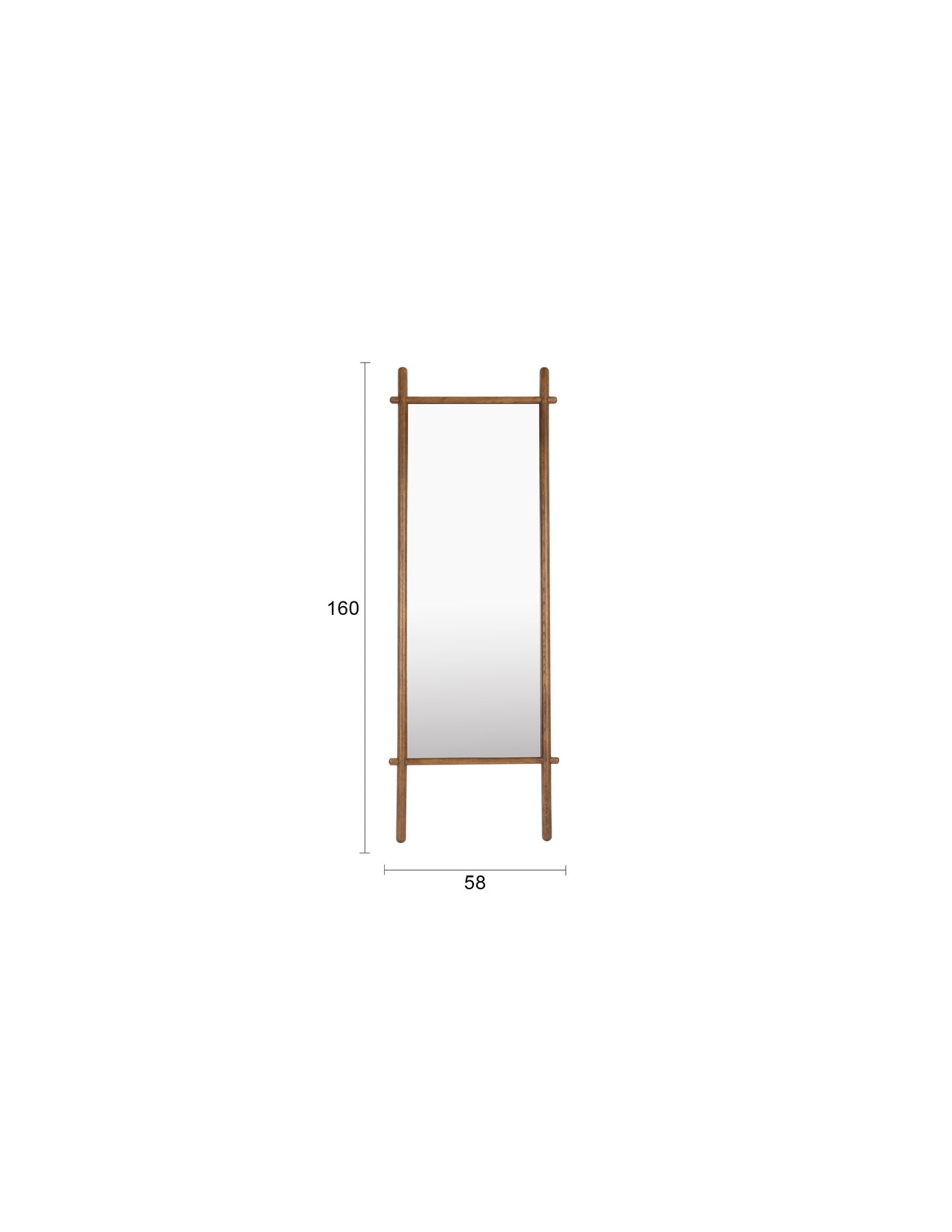 Housecraft Living Solene Spiegel| Passpiegel Staand Hout Donker - Bruin