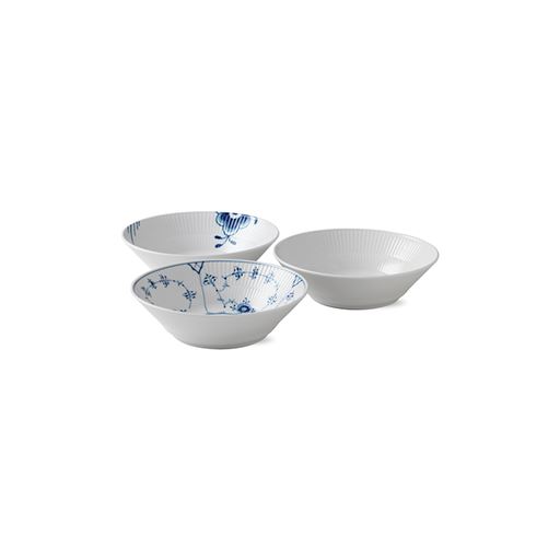 Royal Copenhagen History Mix 3-pak Dyb Tallerken, Ø17 cm