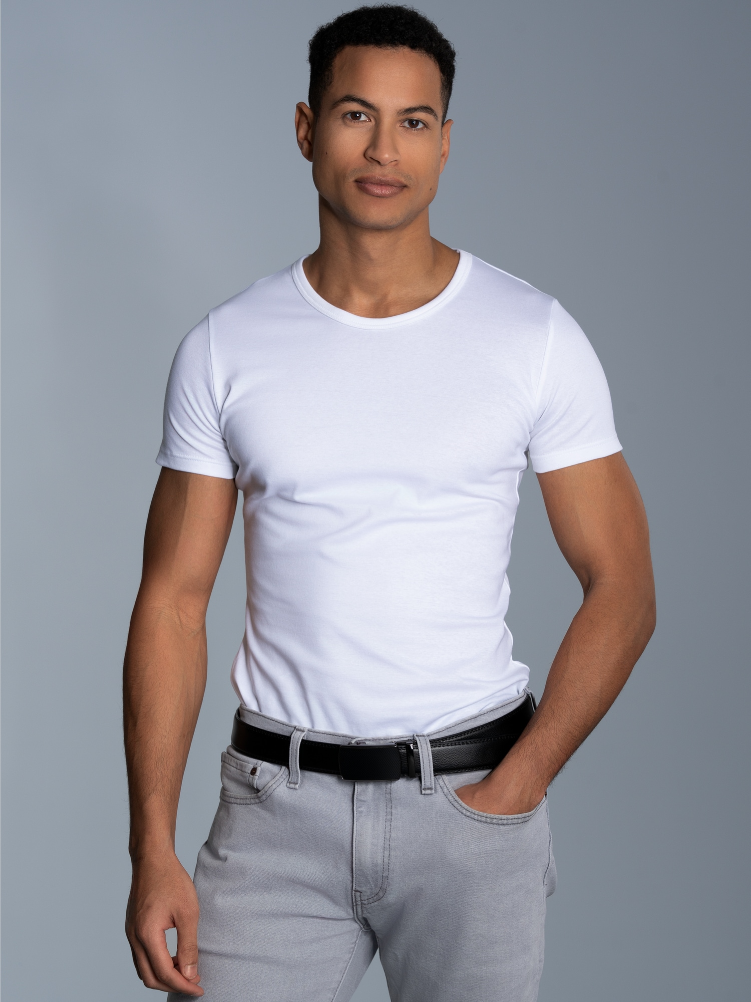 T-Shirt aus Baumwolle/Elastan Weiss