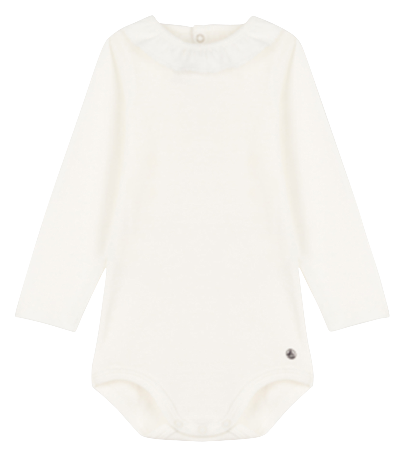 Body à collerette en coton bio | Blanc