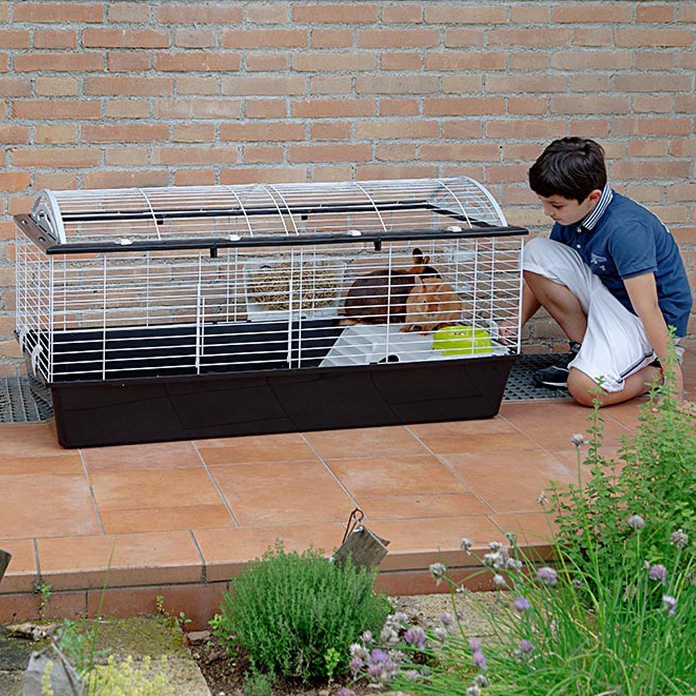 Ferplast cage pour rongeurs casita 120 pour lapins, cochons d'inde, cochons d'inde, en métal, accessoires inclus : mangeoire,