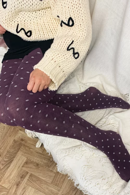 Pamela Mann Bamboo Spot gebreide maillot in paars