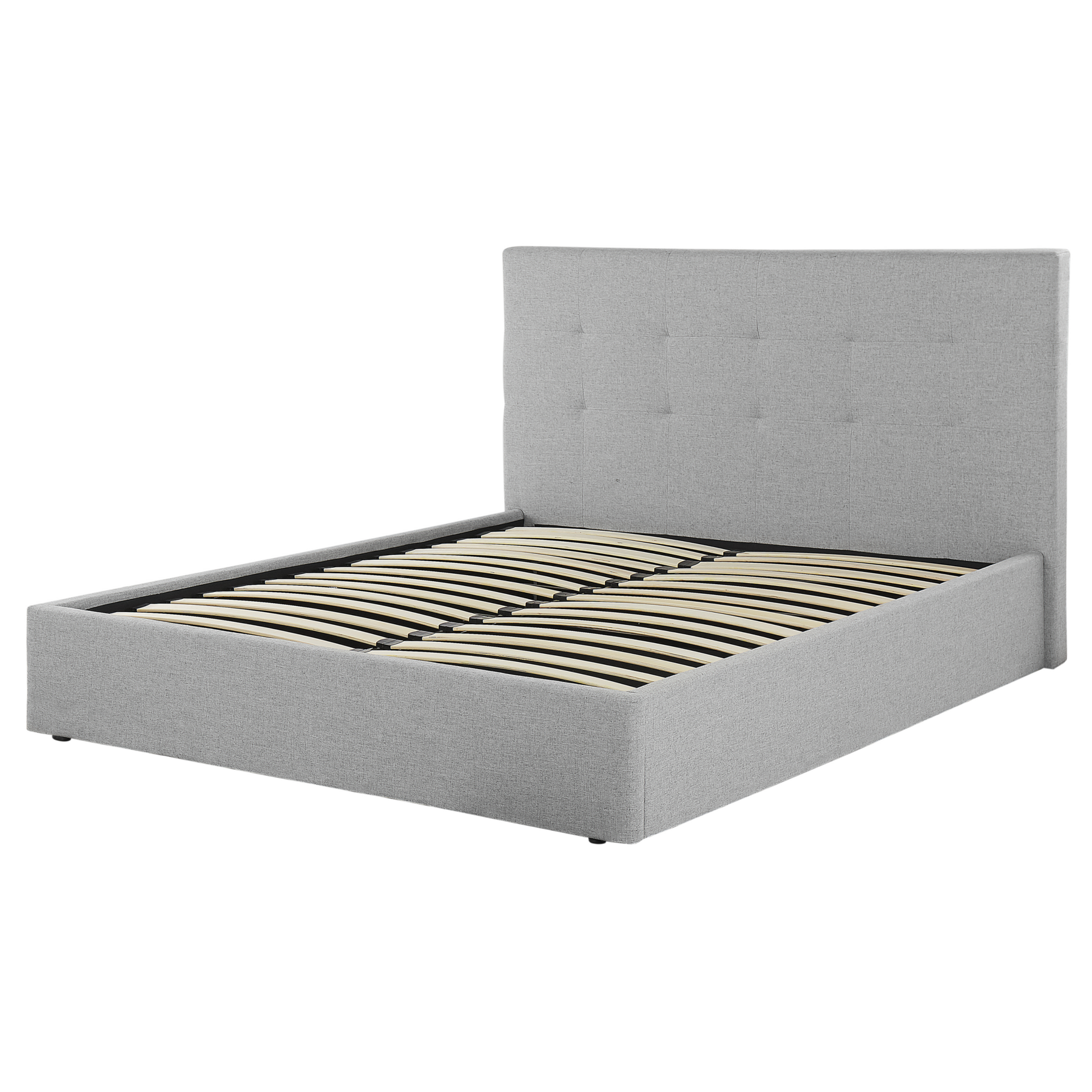 Beliani-LORIENT-Bed met opbergruimte-Lichtgrijs-140 x 200 cm-Polyester