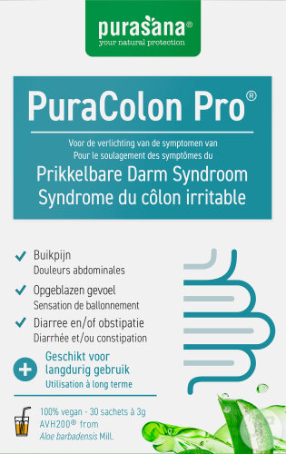 Purasana PuraColon Pro Complément Alimentaire Syndrome Du Côlon Irritable 30 Sachets