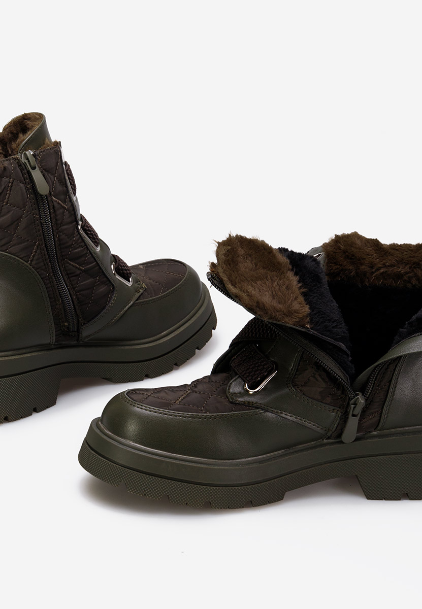 Bottines doublées femme vert Restesa