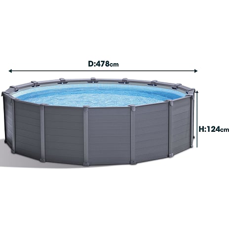 Intex panelpool-sæt 4.78 m - Graphite Gray