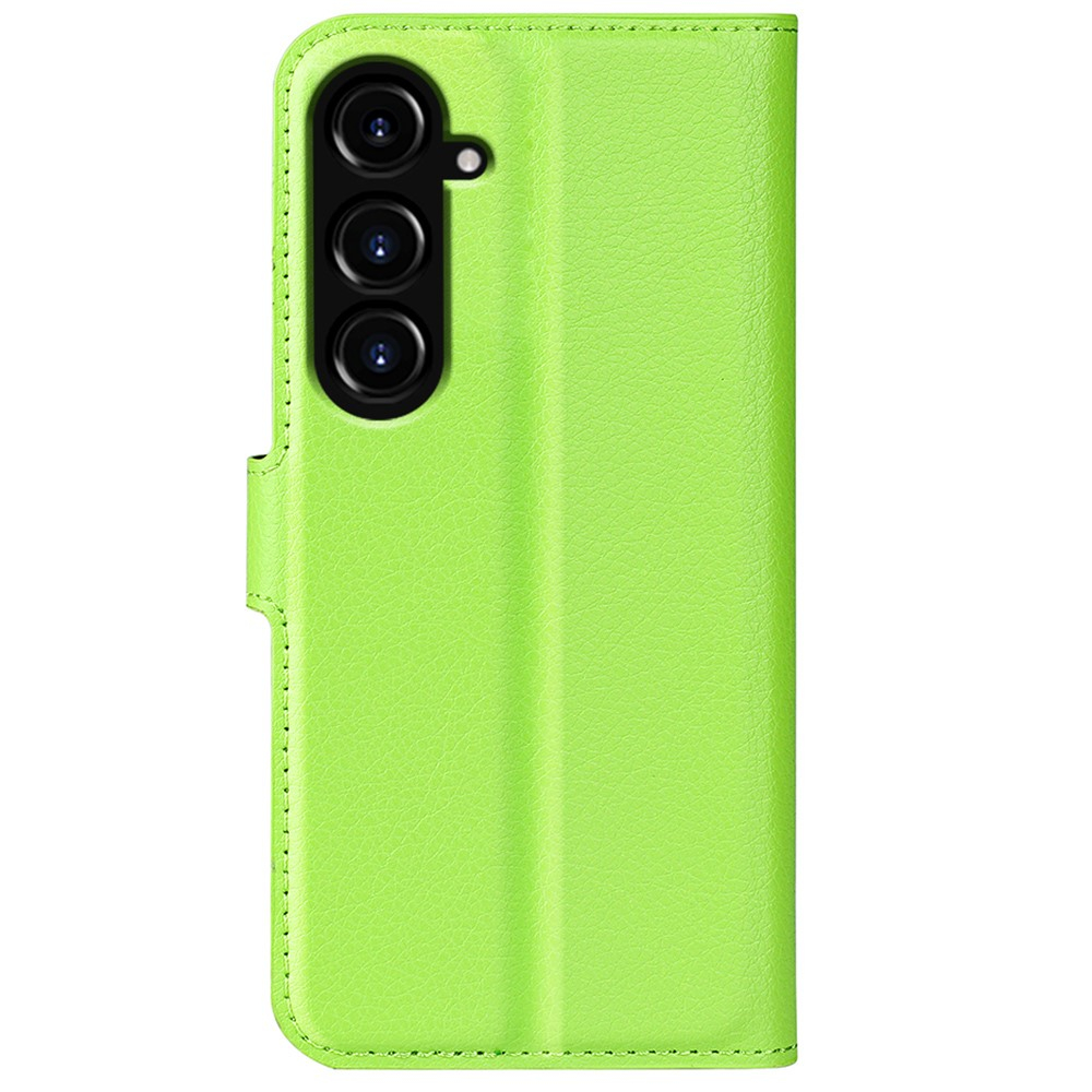 Samsung Galaxy S23 FE Leder Tasche Flip Cover Litchi Look - Grün