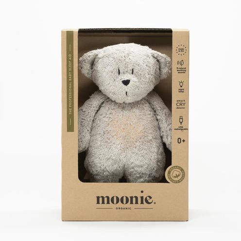 Moonie - ourson nature bio avec sons & lumières - Gris minéral - MOONIE