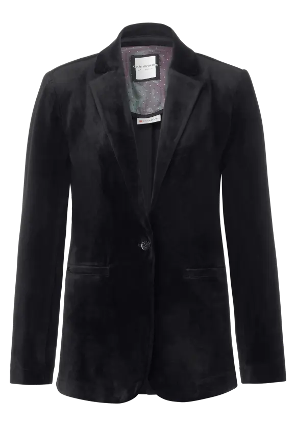 Longblazer in Samt Optik - Black