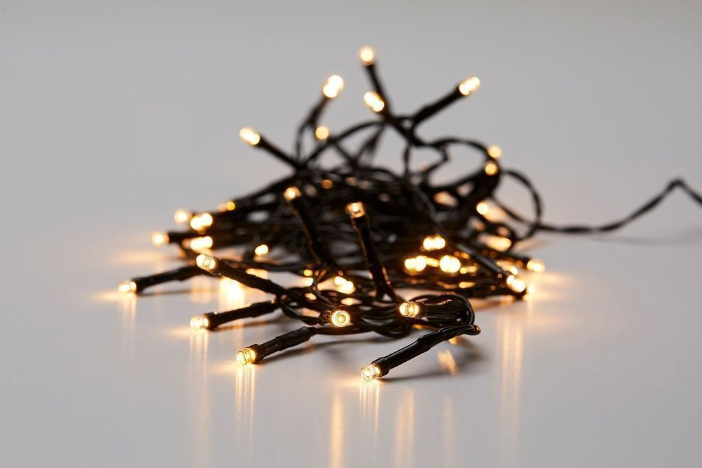 (4m) 48 LED's Deko Lichterkette Weihnachts Beleuchtung Batteriebetrieben (613-401405) - Warmweiss