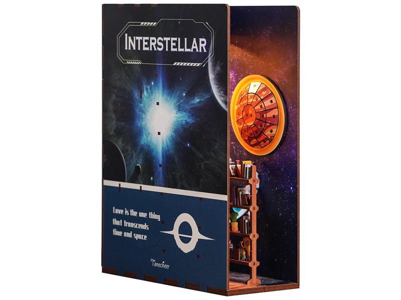 Tonecheer Bausatz Book Nook Interstellar 3D-Modell aus lasergeschnittenen Holzteilen