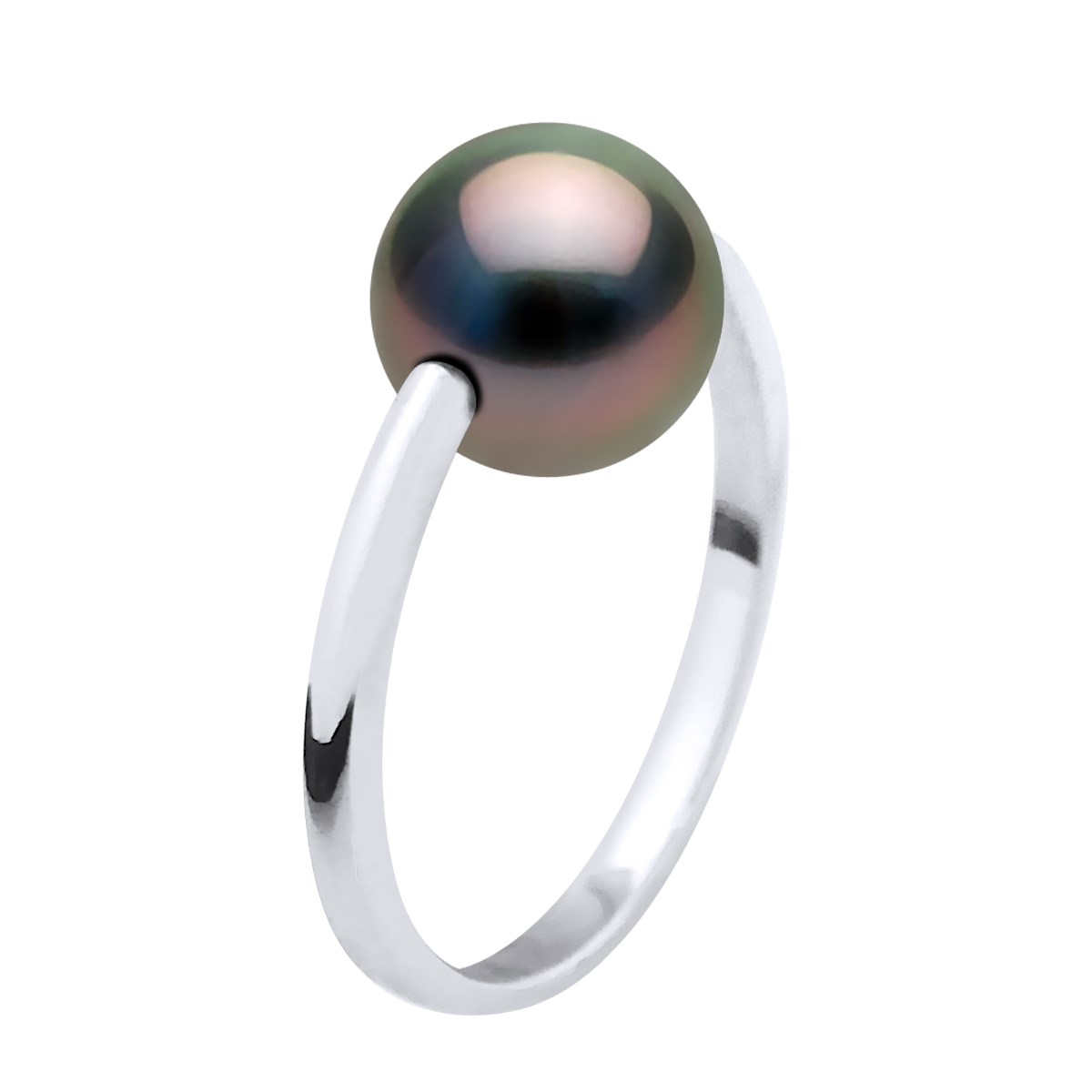 Bague Stella Jonc Perle de Tahiti 8-9 mm - Or Blanc