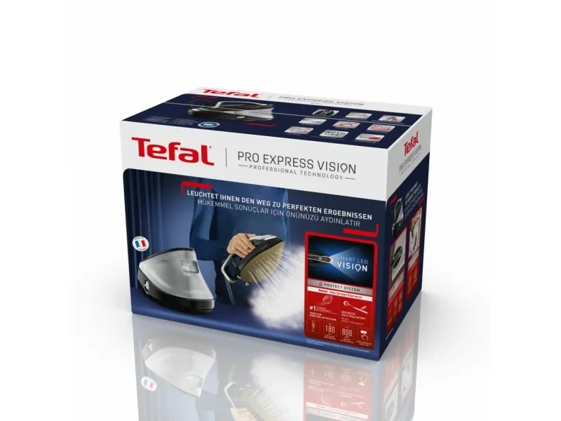 Tefal Pro Express Vision GV9821, 3000 W, 800 g/min, Durilium AirGlide Autoclean soleplate, 9 bar, 1,2 L, 180 g/min