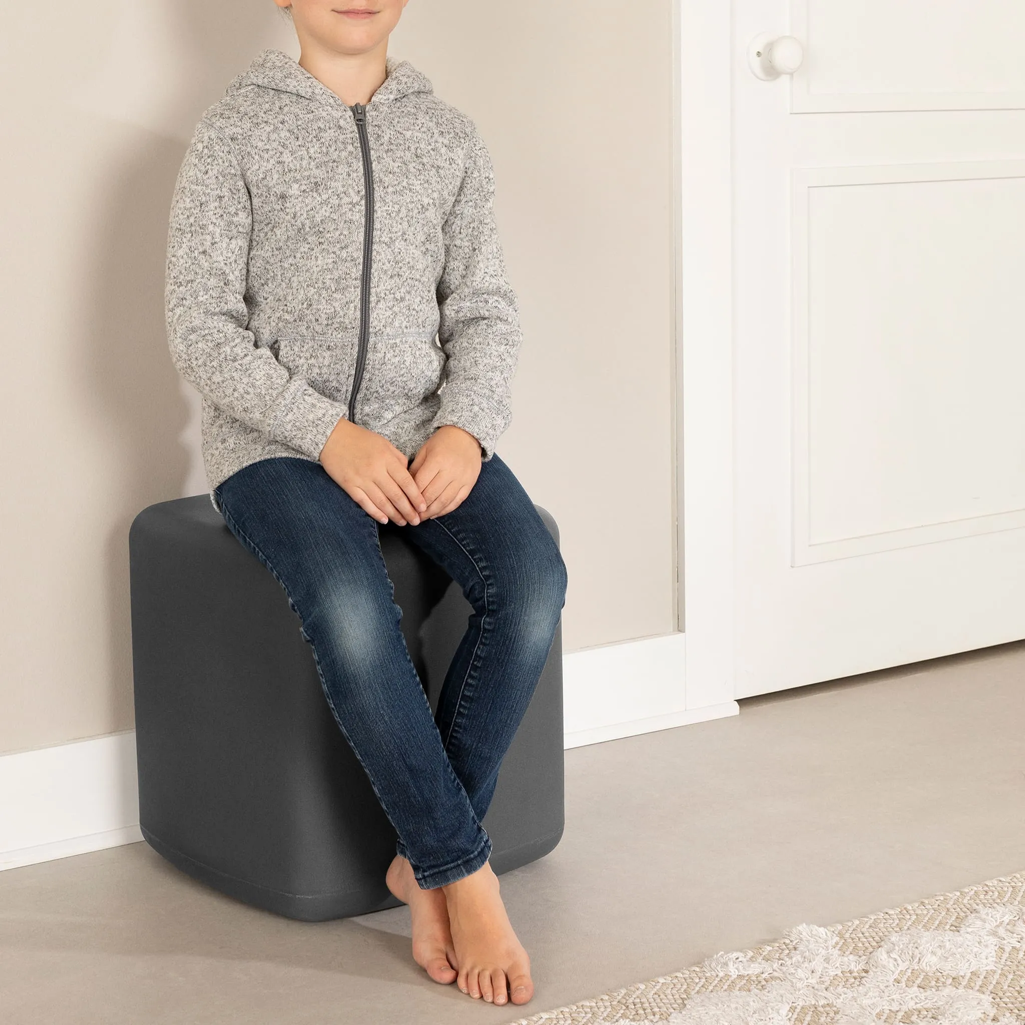 South Shore Table de Nuit  Tabouret pour Enfants - Sweedi Gris Foncé
