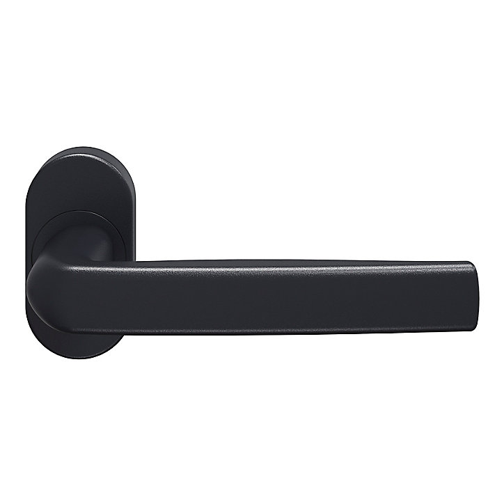 Ensemble poignée sur rosace Sel scroll à visser GoodHome Primel mat gris anthracite