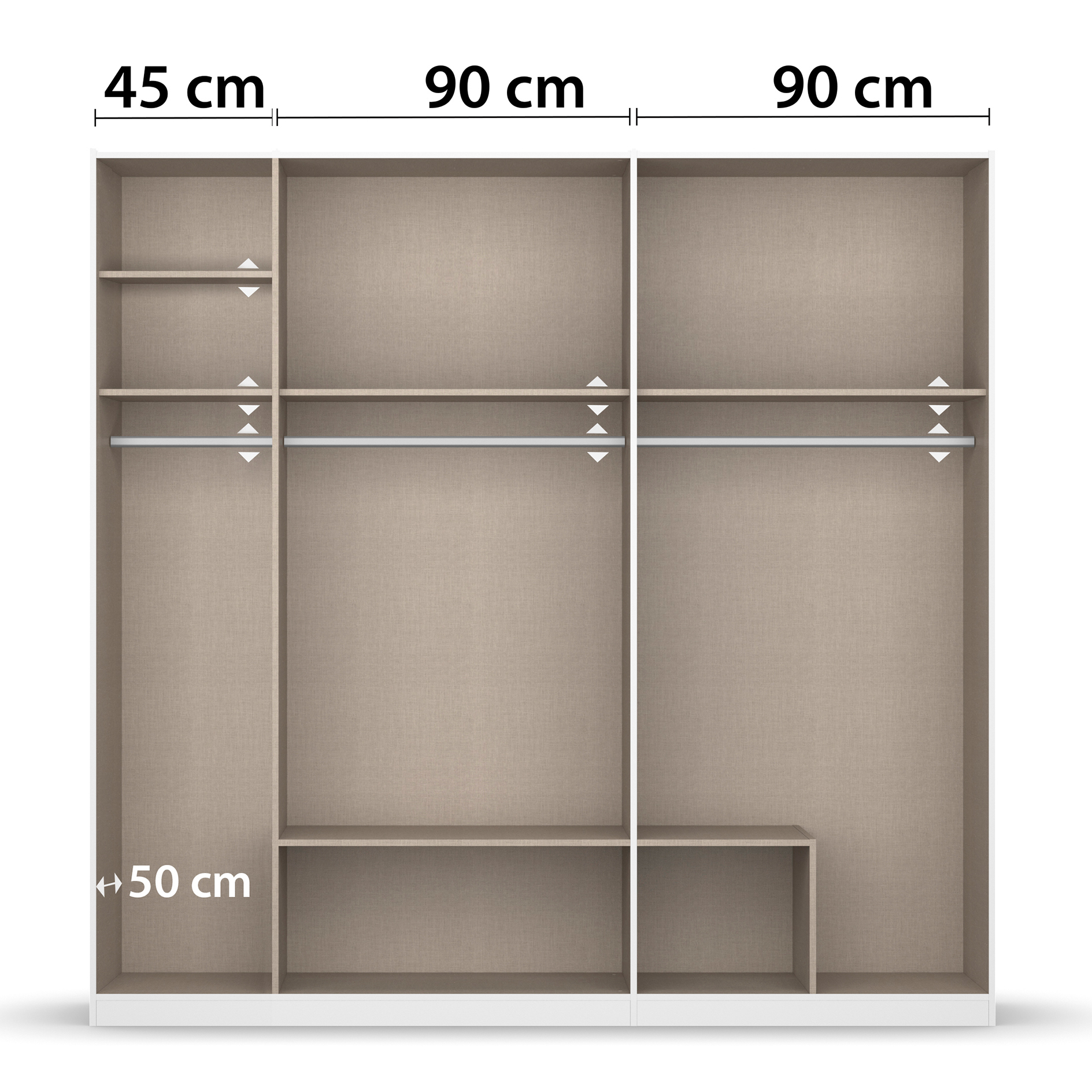 Drehtürenschrank - grau-metallic-Artisan Eiche - 226 cm