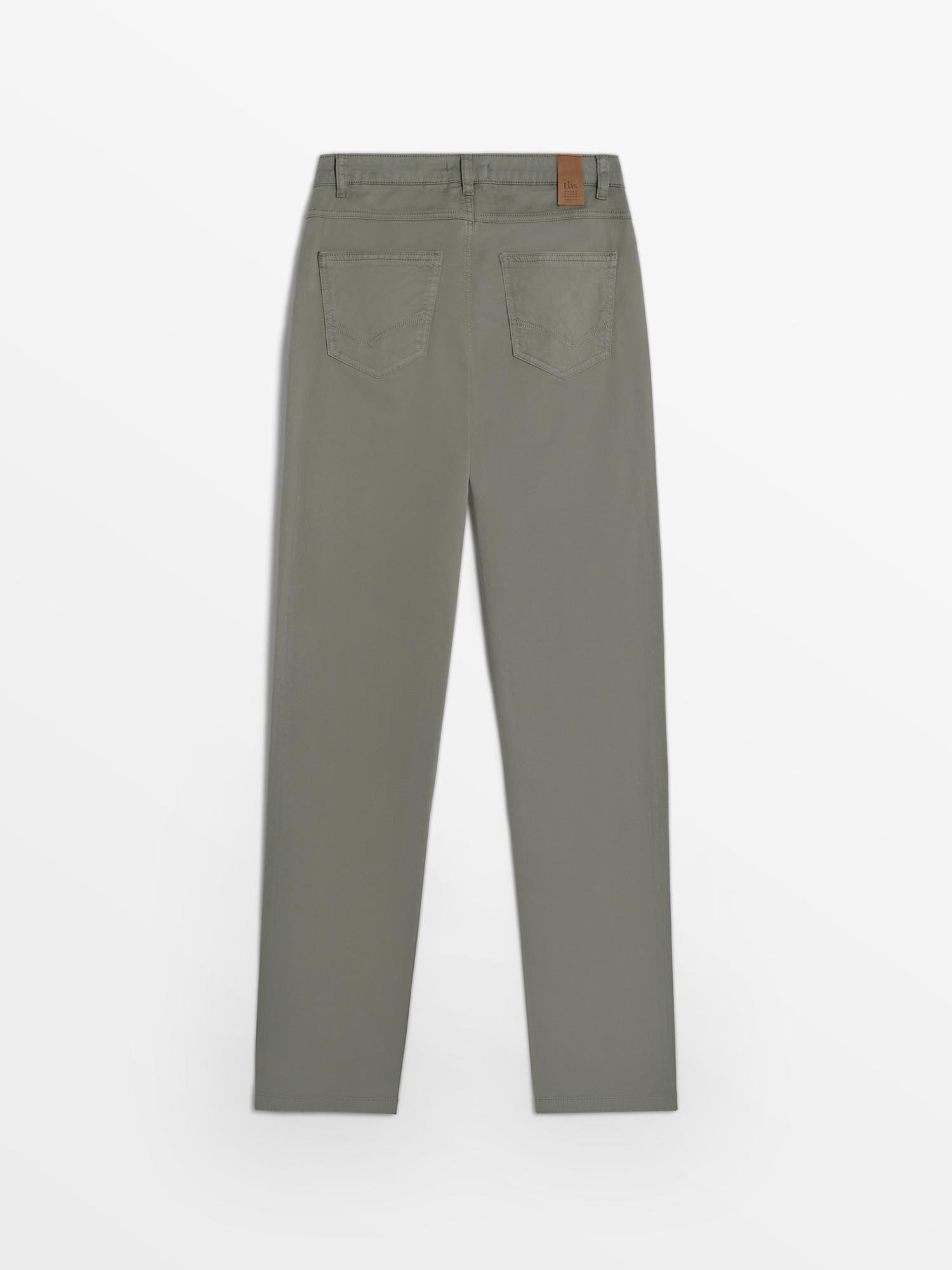 Pantalon Femme Coton Stretch Kaki