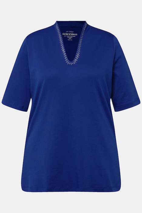 T-Shirt, Pima Cotton, A-Linie, Kelchkragen, Halbarm