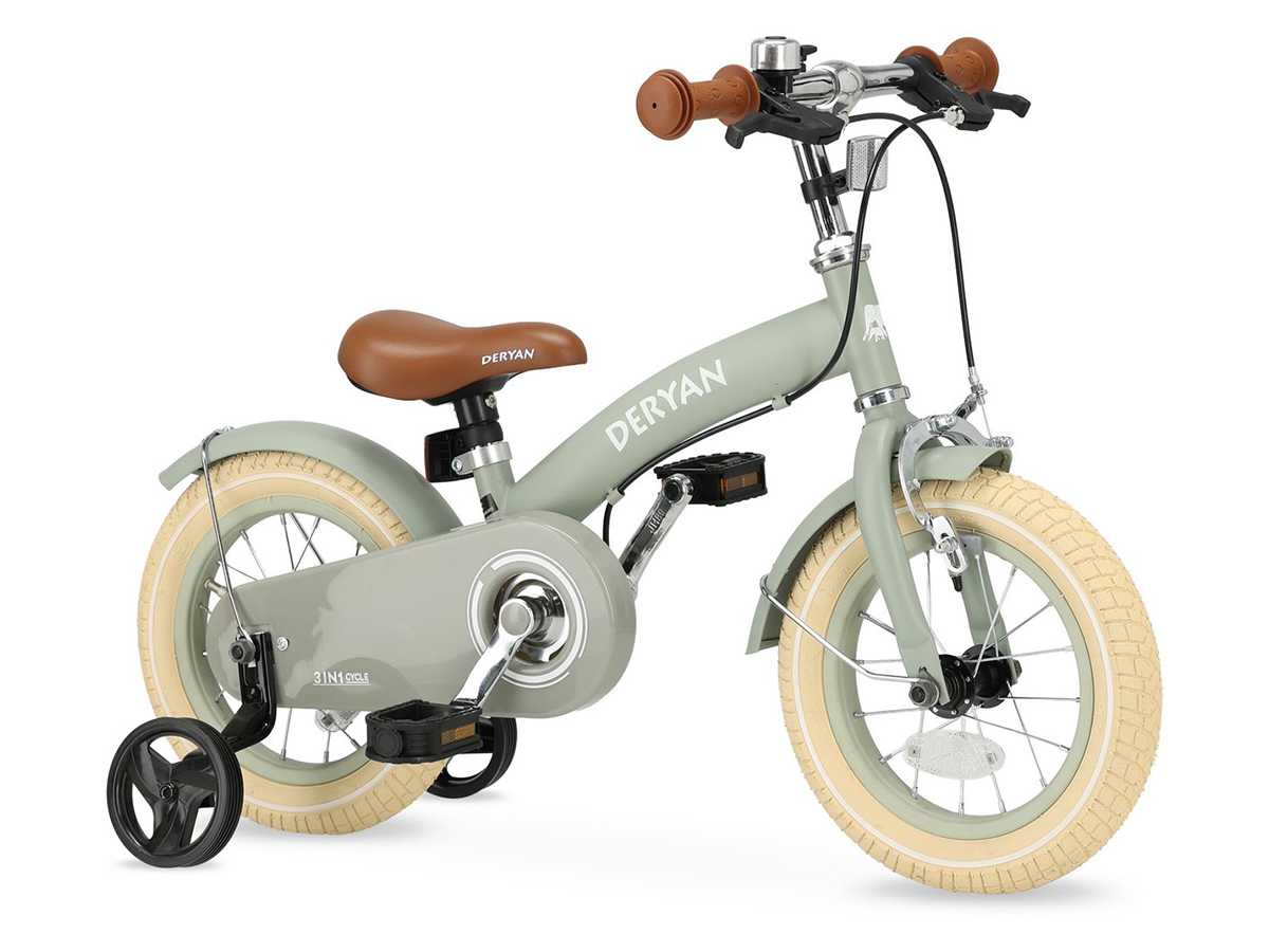 Deryan Luxe 3-in-1 Green kinderfiets - 14 inch