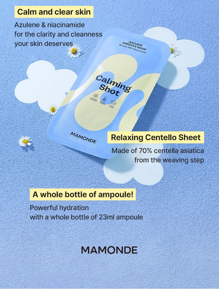 MAMONDE - Calming Shot Azulene Ampoule Mask Bundelset