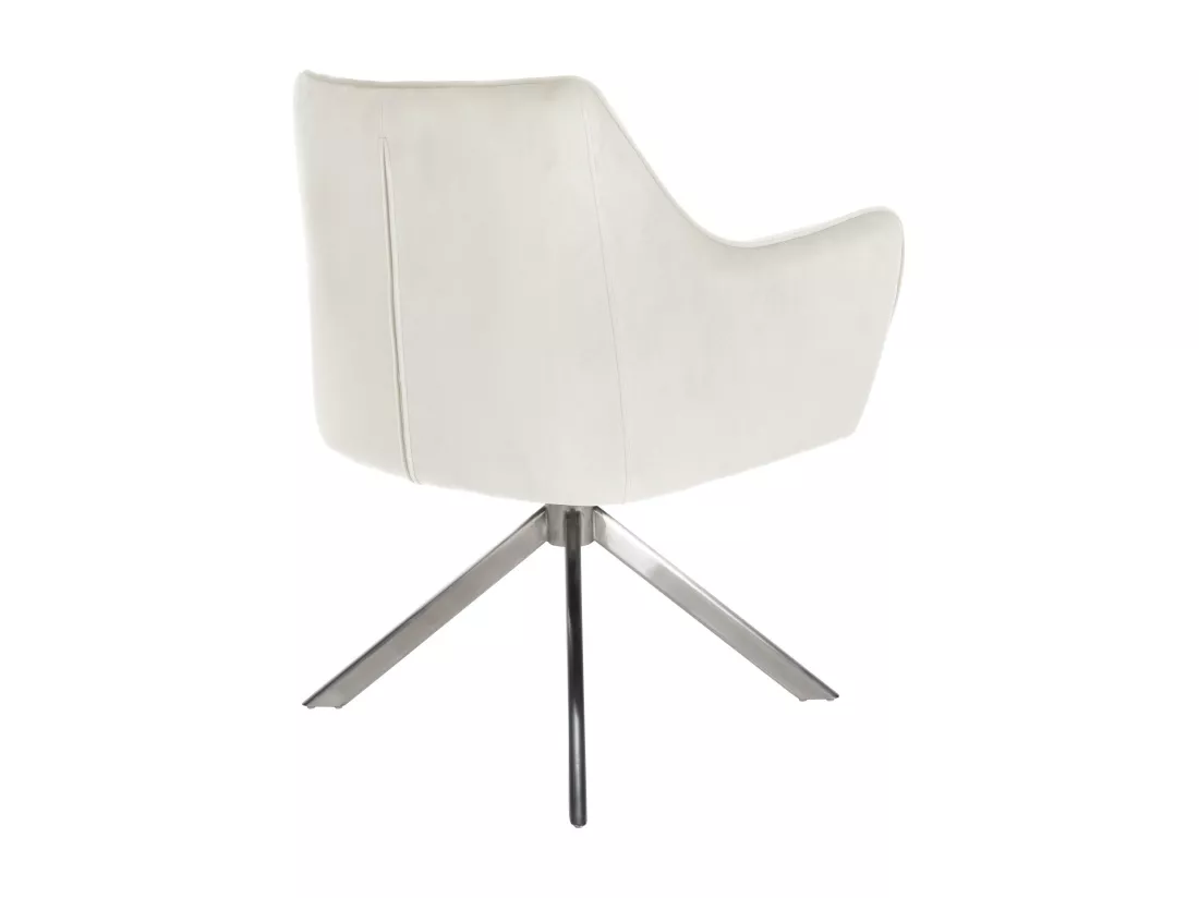 chaises avec accoudoirs - Velours & Acier inoxydable - Crème - Swing