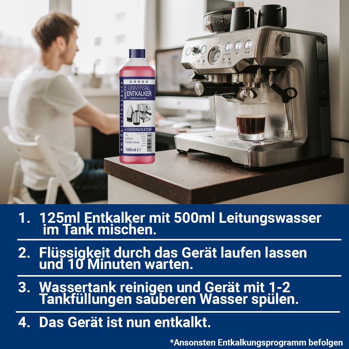BMUT Universal-Entkalker für Kaffeevollautomat und Kaffeemaschine