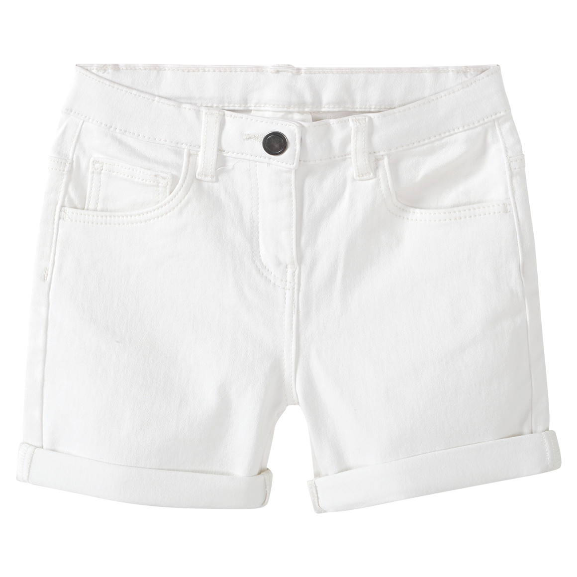 Famy 3 Mädchen Jeansshorts im Five-Pocket-Style rosa / weiss / blau