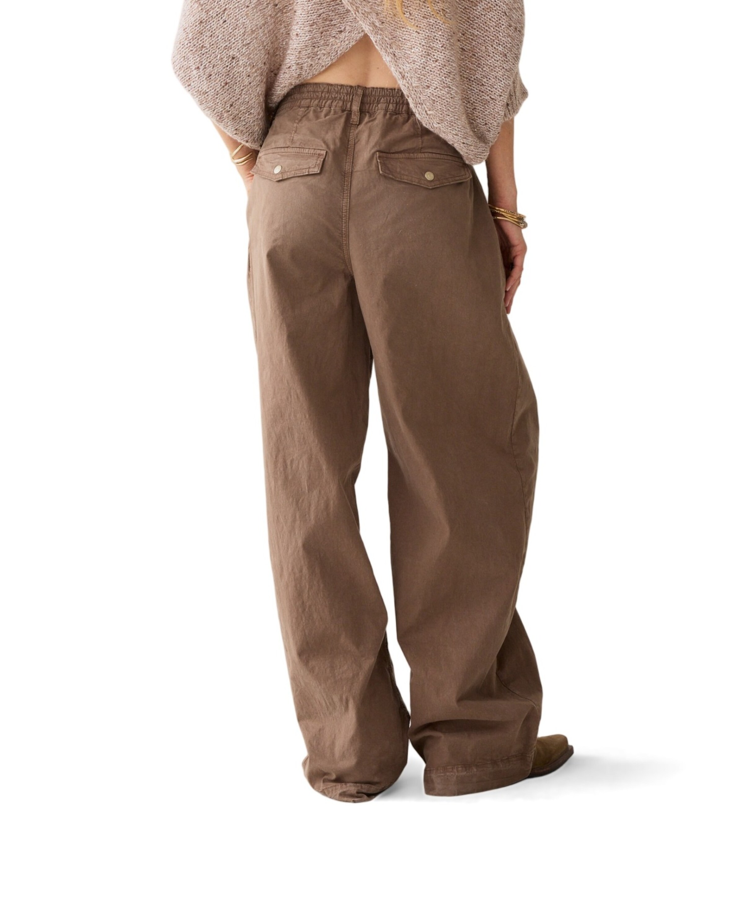 Summum Woman Wideleg Brisk cotton twill dames broek beige